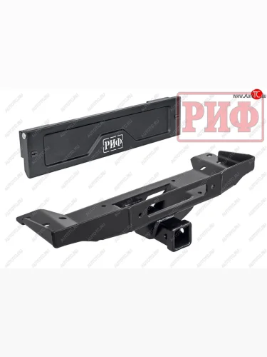 Площадка под лебедку в штатный бампер РИФ (с переходником под фаркоп и рамкой под номер) Уаз Патриот 23632 1 рестайлинг пикап (2014-2016)
