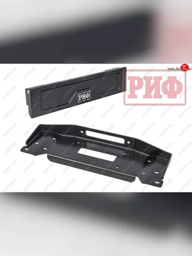 Площадка под лебёдку в штатный бампер РИФ (с рамкой под номер) Уаз Патриот 23632 1 рестайлинг пикап (2014-2016)