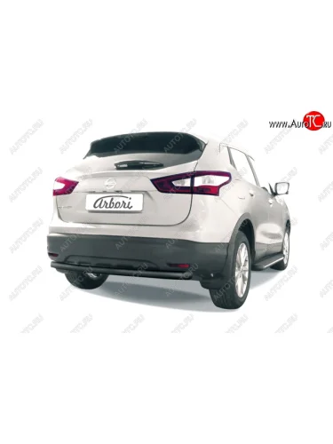 Защита заднего бампера (диаметр 57 мм) Arbori Nissan Qashqai 2 J11 дорестайлинг (2013-2019)