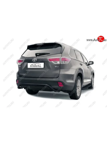 Защита заднего бампера (диаметр 57 мм) Arbori Toyota Highlander XU50 дорестайлинг (2013-2017)