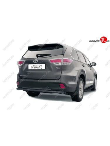 Защита заднего бампера двойная (диаметр 57+42) Arbori Toyota Highlander  XU50 (2013-2017) дорестайлинг