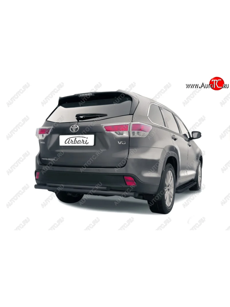 Защита заднего бампера двойная (диаметр 57+42) Arbori  Toyota Highlander (2013-2017) XU50  в Керчи Республика Крым