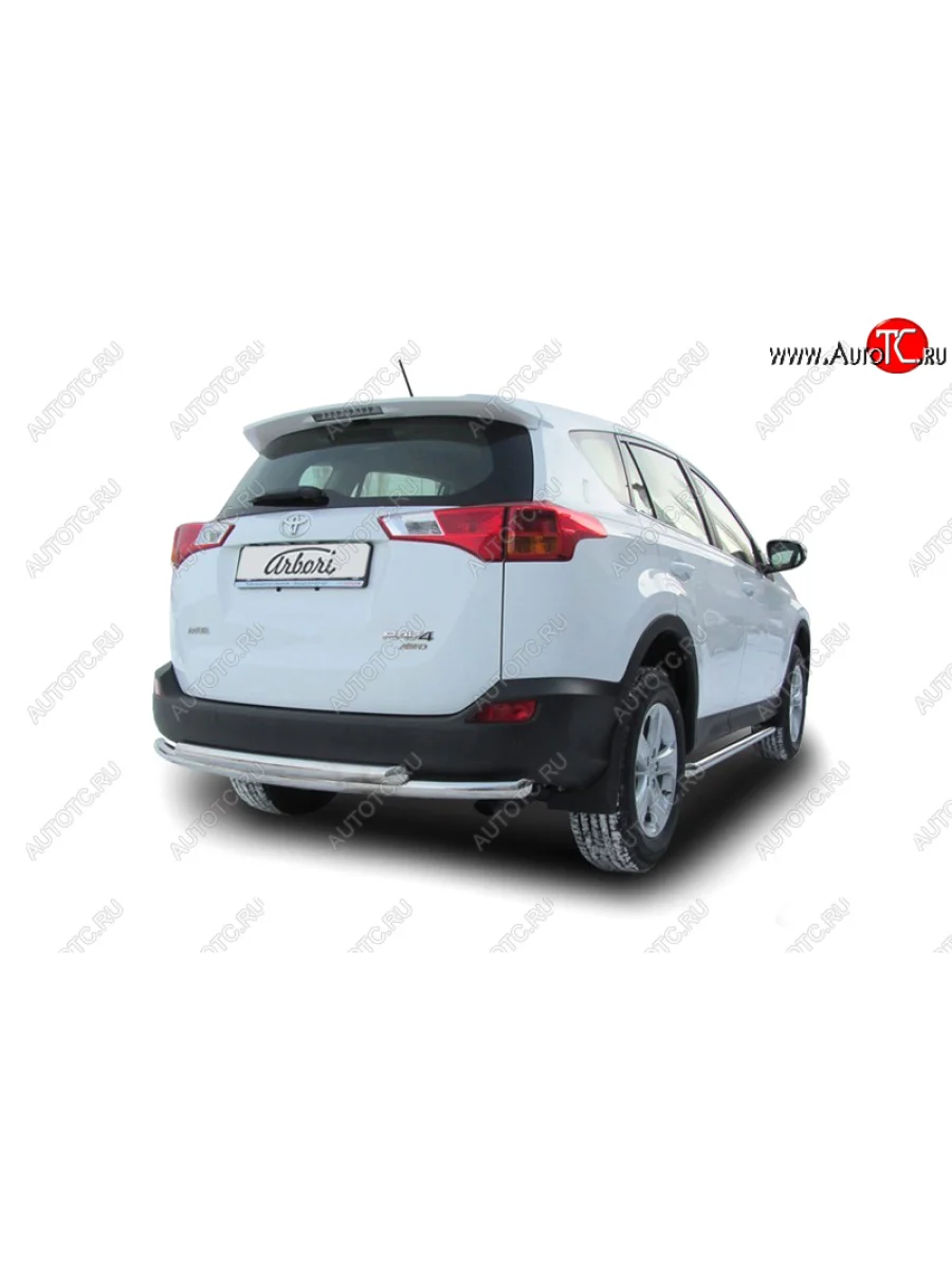 Защита заднего бампера двойная (диаметр 57+57) Arbori Toyota RAV4 XA40 5 дв. дорестайлинг (2012-2015)  в Самаре Самарской области
