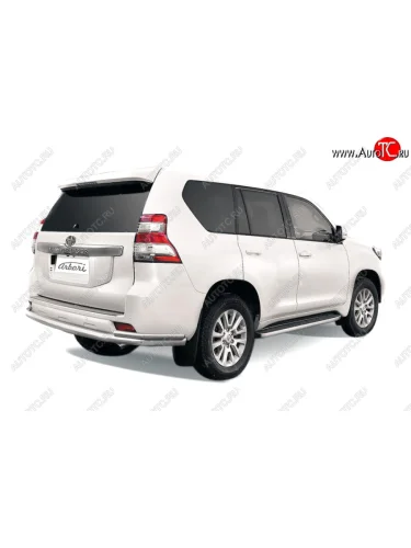 Защита заднего бампера двойная (диаметр 76+42) Arbori Toyota Land Cruiser Prado  J150 (2013-2017) 1-ый рестайлинг