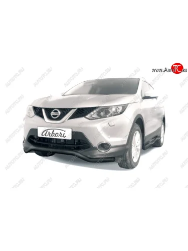 Защита переднего бампера (диаметр 57 мм) Arbori Nissan Qashqai  2 (2013-2019) J11 дорестайлинг