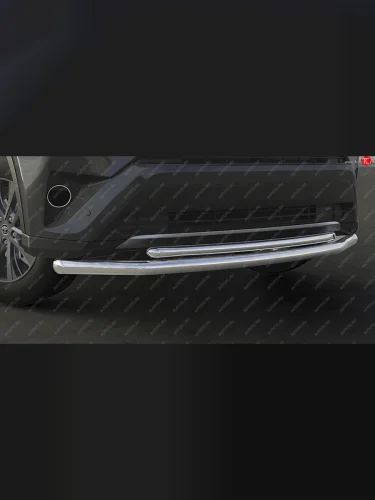 Защита переднего бампера двойная (диаметр 57+42 мм) Arbori Toyota RAV4  XA40 (2015-2019) 5 дв. рестайлинг