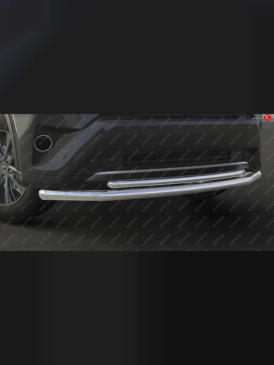 Защита переднего бампера двойная (диаметр 57+42 мм) Arbori  Toyota RAV4 (2015-2019) XA40  в Керчи Республика Крым