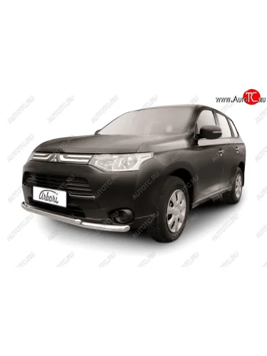 Защита переднего бампера двойная (диаметр 57+42 мм) Arbori Mitsubishi Outlander GF дорестайлинг (2012-2014)