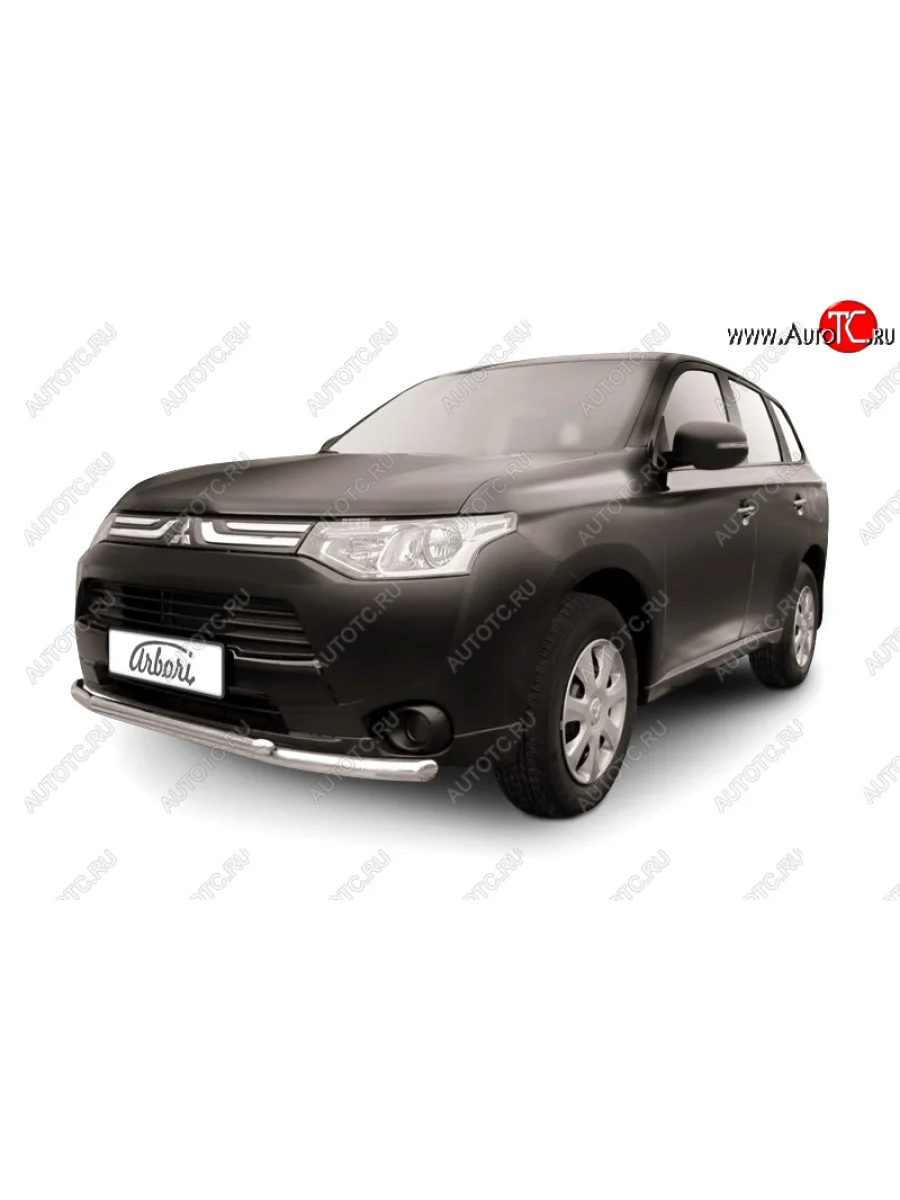 Защита переднего бампера двойная (диаметр 57+42 мм) Arbori  Mitsubishi Outlander (2014-2016) GF  в Самаре Самарской области