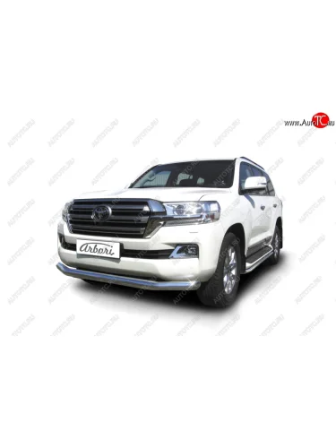 Защита переднего бампера (диаметр 76 мм) Arbori Toyota Land Cruiser  200 (2015-2021) 2-ой рестайлинг