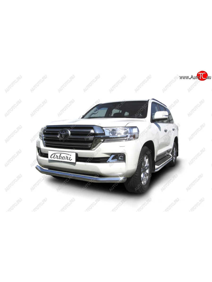 Защита переднего бампера (диаметр 76 мм) Arbori  Toyota Land Cruiser (2015-2021) 200  в Керчи Республика Крым