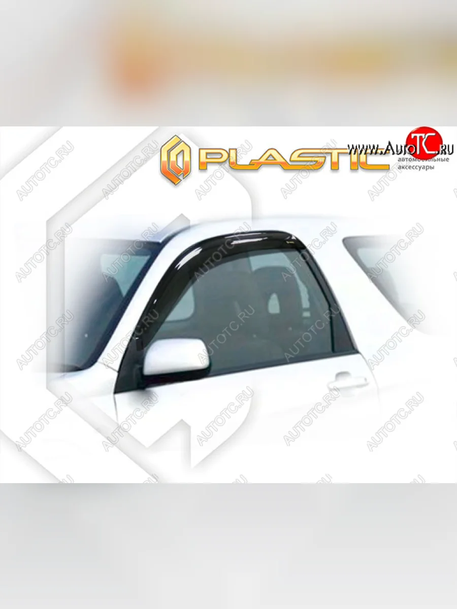 Ветровики дверей CA-Plastic Toyota RAV4 CA20 3 дв. дорестайлинг (2000-2003) (Classic полупрозрачный, с хром. молдингом)  в Керчи Республика Крым