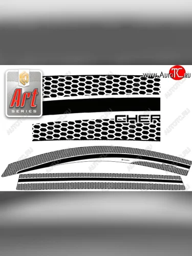 Дефлектора окон CA-Plastic (Серия Art белая) Chery Tiggo 8 PRO (2021-2025)