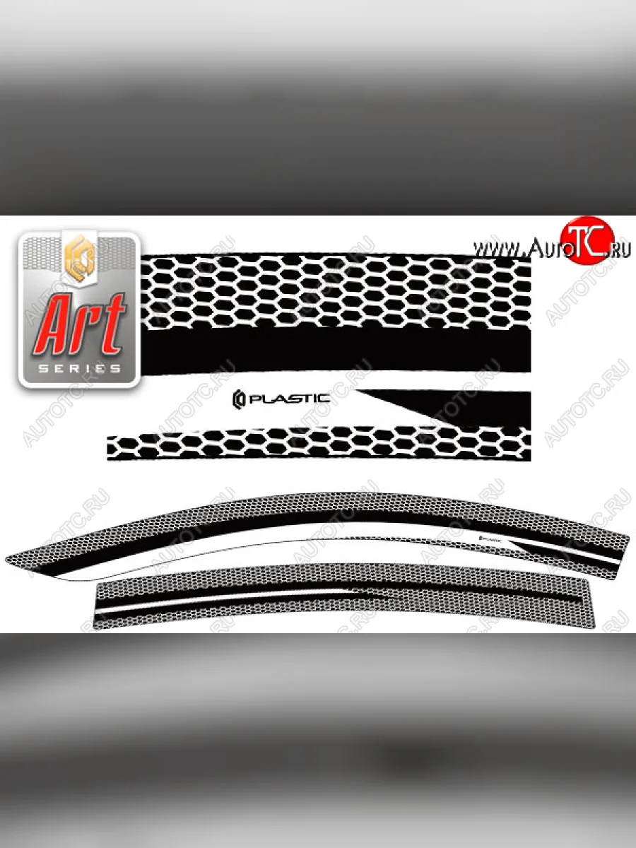 Дефлектора окон CA-Plastic  Honda Vezel (2013-2018) RU3, RU4, RU1, RU2 (Серия Art белая, без хром. молдинга)  в Керчи Республика Крым