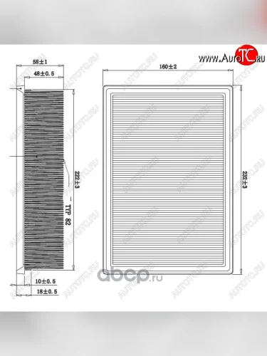 Фильтр воздушный DOUBLE FORCE Opel Mokka (2012-2019)  дорестайлинг,  рестайлинг