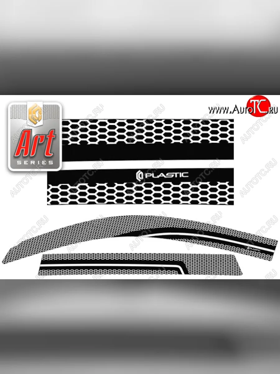 Ветровики дверей CA-Plastic Toyota RAV4 XA305 5 дв. дорестайлинг (2005-2009) (Серия Art белая, без хром. молдинга, крепление скотч)  в Воронеже Воронежской области