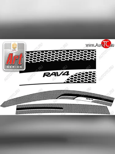 Ветровики дверей CA-Plastic (Серия Art белая) Toyota RAV4 XA40 5 дв. дорестайлинг (2012-2015)