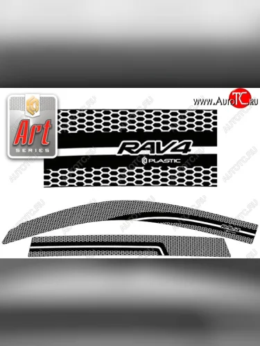 Ветровики дверей CA-Plastic (Серия Art белая) Toyota RAV4 XA30 5 дв. удлиненный дорестайлинг (2003-2008)