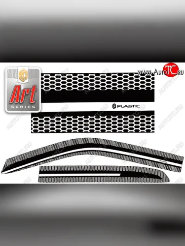 Ветровики дверей CA-Plastic (Серия Art графит) Isuzu D-Max RG DoubleCab (2020-2023)