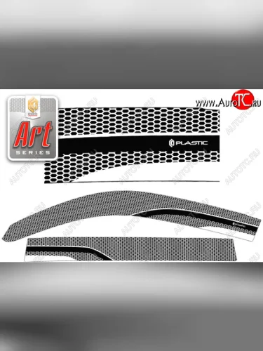 Ветровики дверей CA-Plastic (Серия Art графит) Lexus LX570 J200 1-ый рестайлинг (2012-2015)