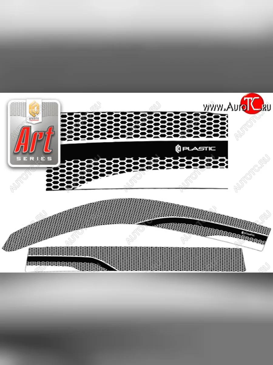 Ветровики дверей CA-Plastic Lexus LX570 J200 1-ый рестайлинг (2012-2015) (Серия Art графит, без хром. молдинга, крепление скотч)  в Керчи Республика Крым