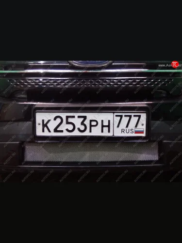 Защитная сетка радиатора в бампер (ячейка 3х7 мм, комплект) Стрелка 11 Стандарт (хром) Ford Explorer U502 дорестайлинг (2010-2016)
