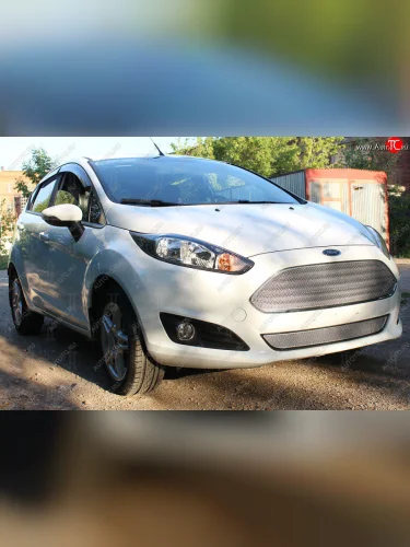           Защита радиатора Ford Fiesta MK6 (рестайлинг) 2015- chrome низ PREMIUM (хром) Ford Fiesta  6 (2012-2019) седан рестайлинг, хэтчбэк 3 дв. рестайлинг, хэтчбэк 5 дв. рестайлинг