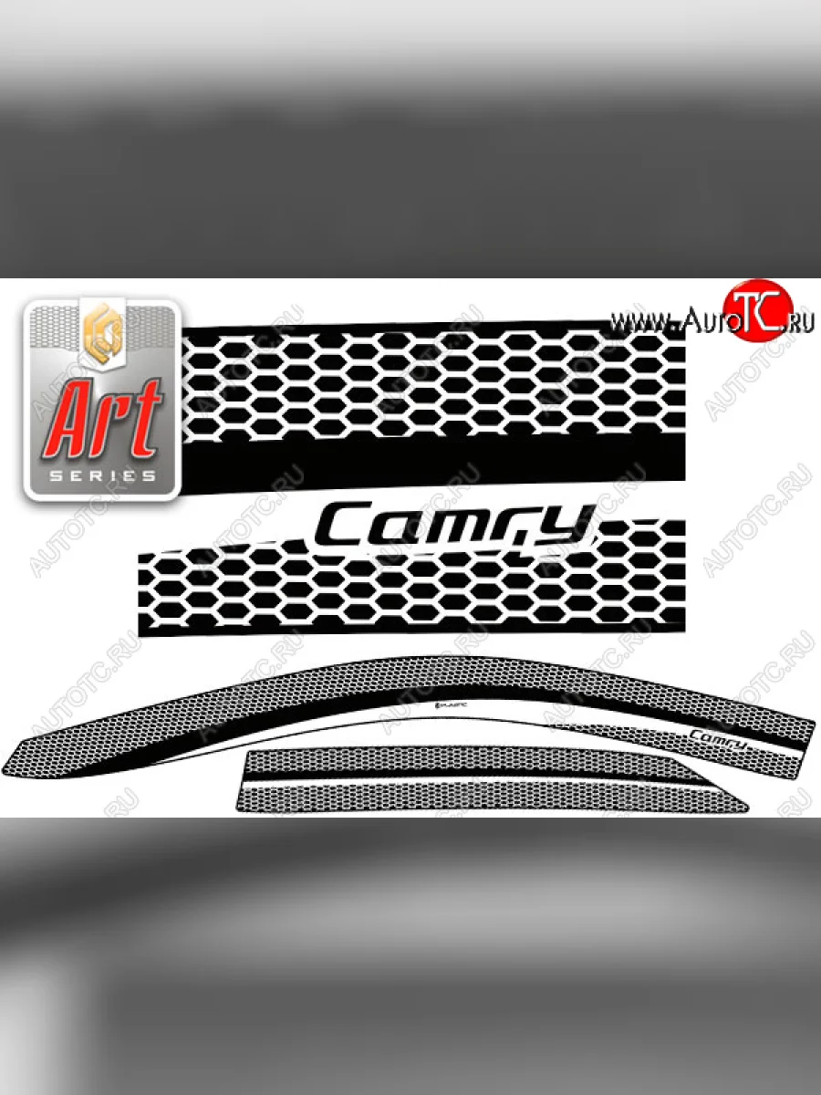 Дефлектора окон (Американская версия) CA-Plastic Toyota Camry XV55 1-ый рестайлинг (2014-2017) (Серия Art графит, без хром. молдинга)  в Перми Пермском крае