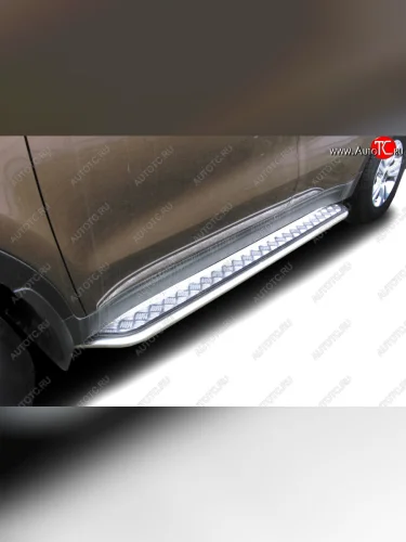 Защита порогов с подножкой (усиленная диаметр 42) Arbori KIA Sportage  4 QL (2016-2018) дорестайлинг