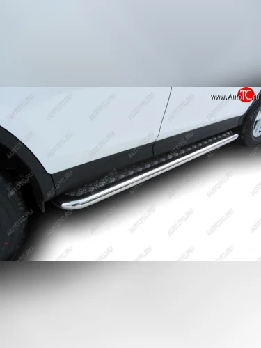 Защита порогов с подножкой (усиленная диаметр 57) Arbori Toyota RAV4 XA40 5 дв. дорестайлинг (2012-2015)