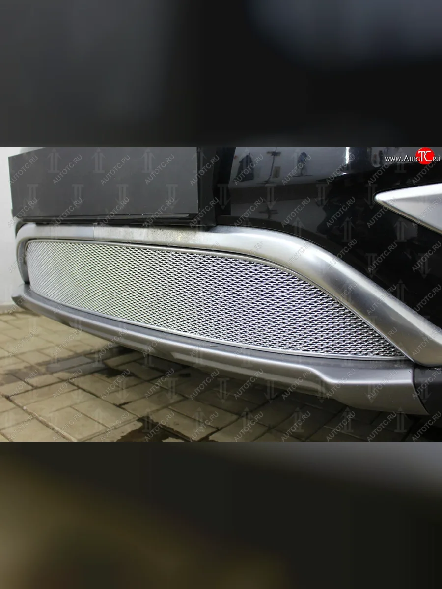 Защитная сетка радиатора в бампер (ячейка 4х10 мм) Стрелка11 Премиум Geely Atlas NL3 (2016-2022) (хром)  с доставкой в г. Пермь