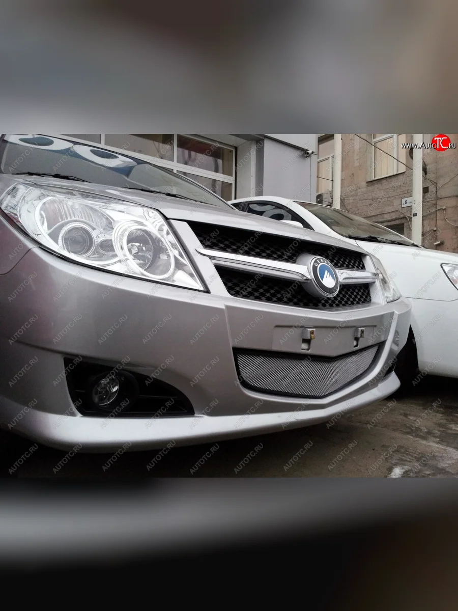 Защитная сетка радиатора в бампер (ячейка 3х7 мм) Стрелка11 Стандарт Geely MK (2006-2015) (хром)  в Перми Пермском крае