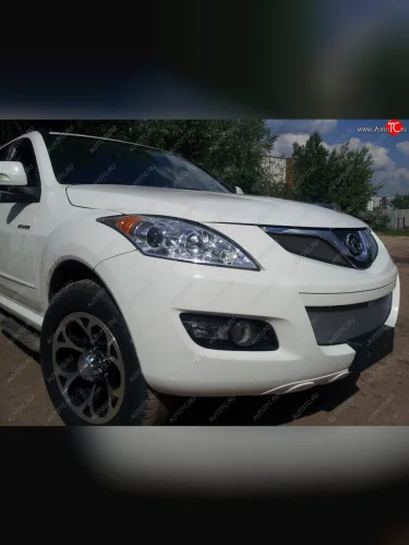 Защитная сетка радиатора в бампер (ячейка 3х7 мм, низ) Стрелка11 Стандарт (черная) Great Wall Hover H5 (2010-2017)