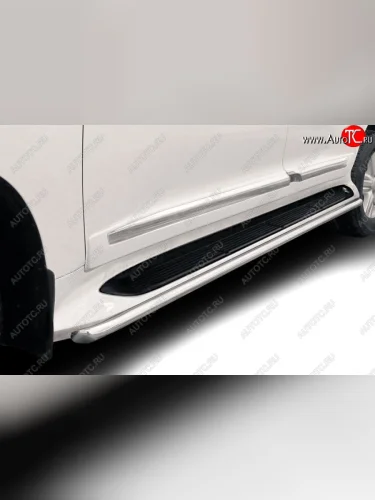 Защита порогов (труба диаметр 42) Arbori Toyota Land Cruiser 200 1-ый рестайлинг (2012-2015)