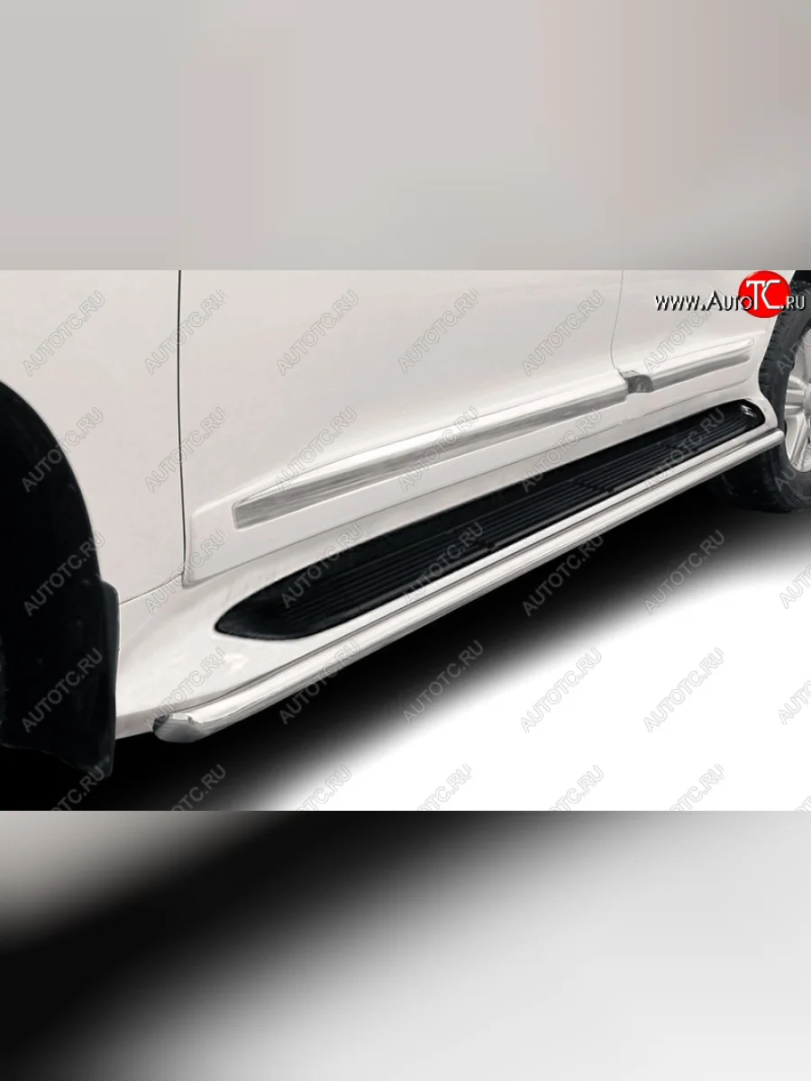 Защита порогов (труба диаметр 42) Arbori Toyota Land Cruiser 200 1-ый рестайлинг (2012-2015)  с доставкой в г. Керчь