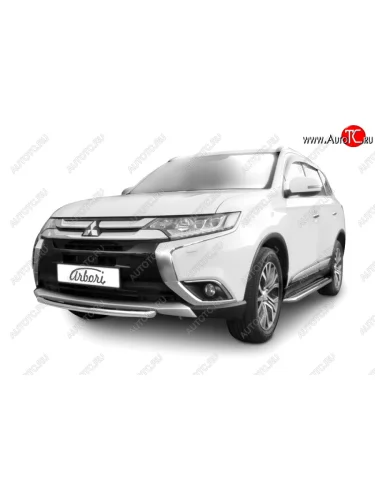 Защита переднего бампера (короткая диаметр 57 мм) Arbori Mitsubishi Outlander  GF (2015-2018) 2-ой рестайлинг