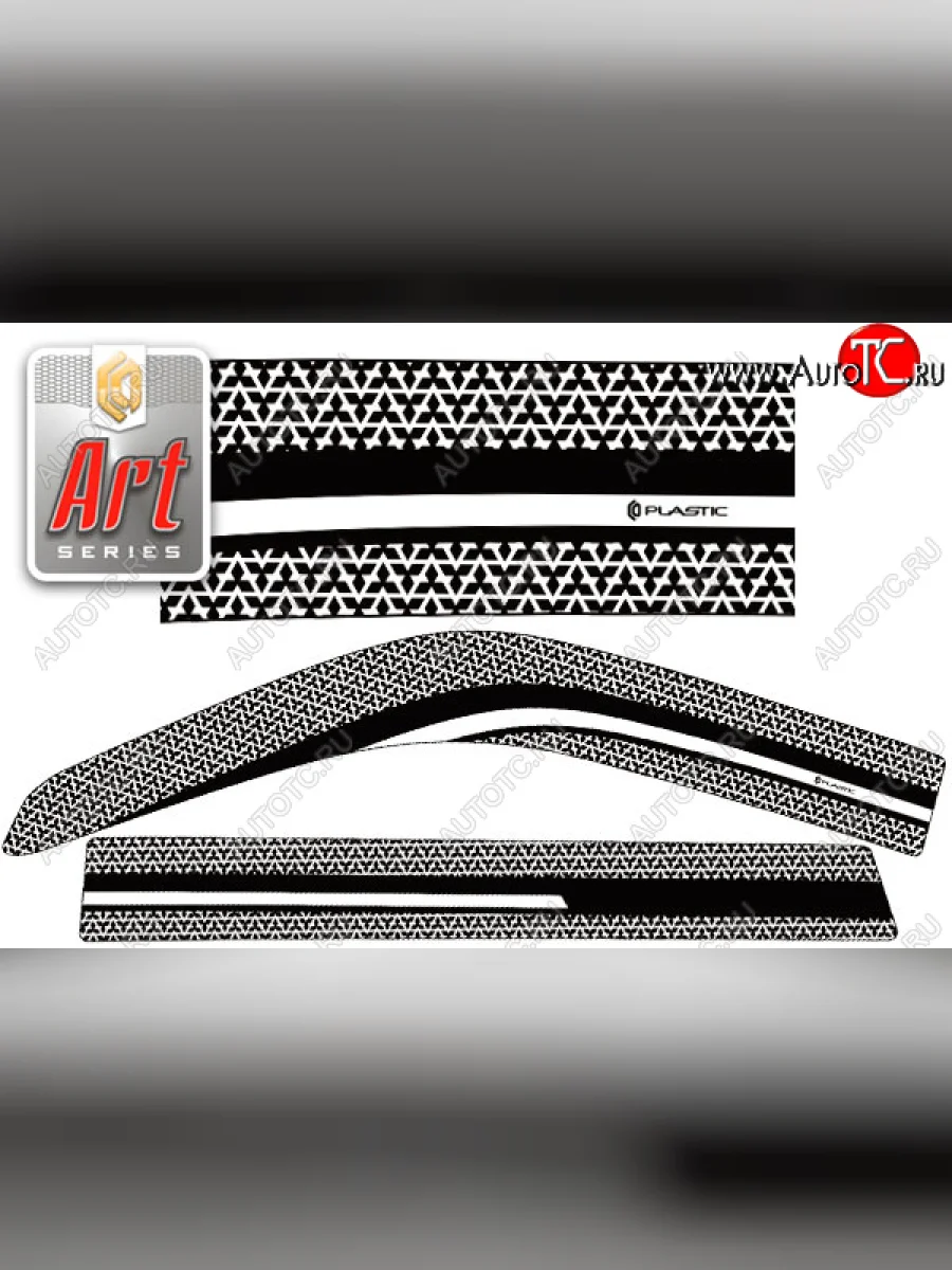 Ветровики дверей CA-Plastic Mitsubishi Pajero Sport PA рестайлинг (2004-2008) (Серия Art серебро, без хром. молдинга)  в Воронеже Воронежской области