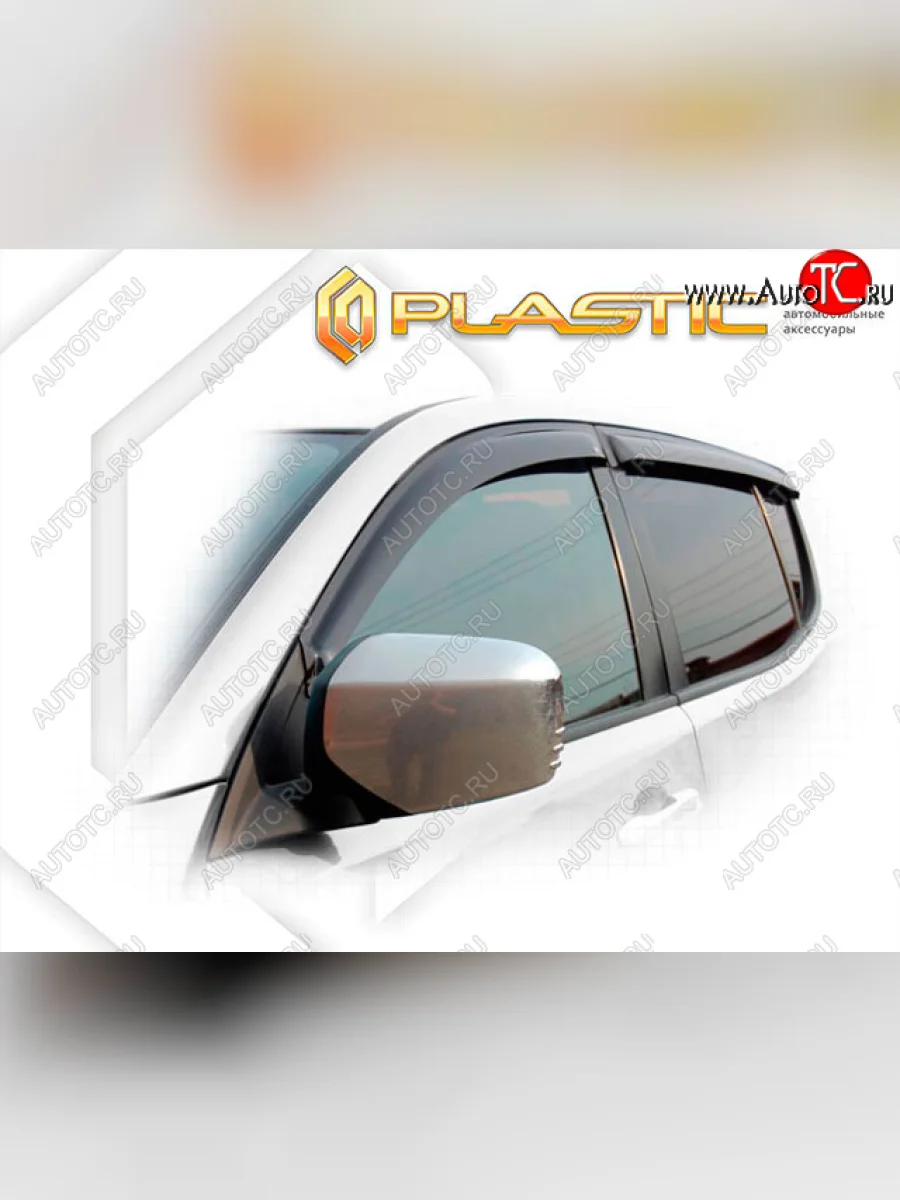 Ветровики дверей CA-Plastic Mitsubishi Triton KA/KB Picap DoubleCab (2005-2015) (Classic полупрозрачный, без хром. молдинга, без хром. молдинга)  в Керчи Республика Крым