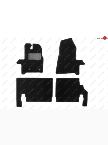 Комплект ковриков в салон (8 мест, чёрные, текстиль) Klever Standard Ford Tourneo Custom рестайлинг (2017-2021)