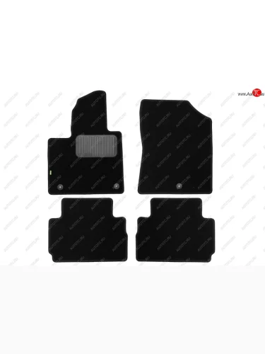 Комплект ковриков в салон (5 мест, чёрные, текстиль) Klever Standard Hyundai Santa Fe TM рестайлинг (2020-2022)