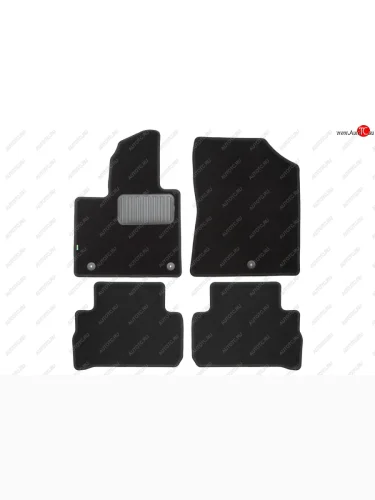 Комплект ковриков в салон (7 мест, чёрные, текстиль) Klever Standard Hyundai Santa Fe TM рестайлинг (2020-2022)