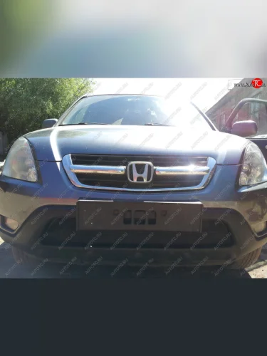           Защита радиатора Honda CR-V II 2004-2007 black (черная) Honda CR-V  RD4,RD5,RD6,RD7,RD9  (2004-2006) рестайлинг