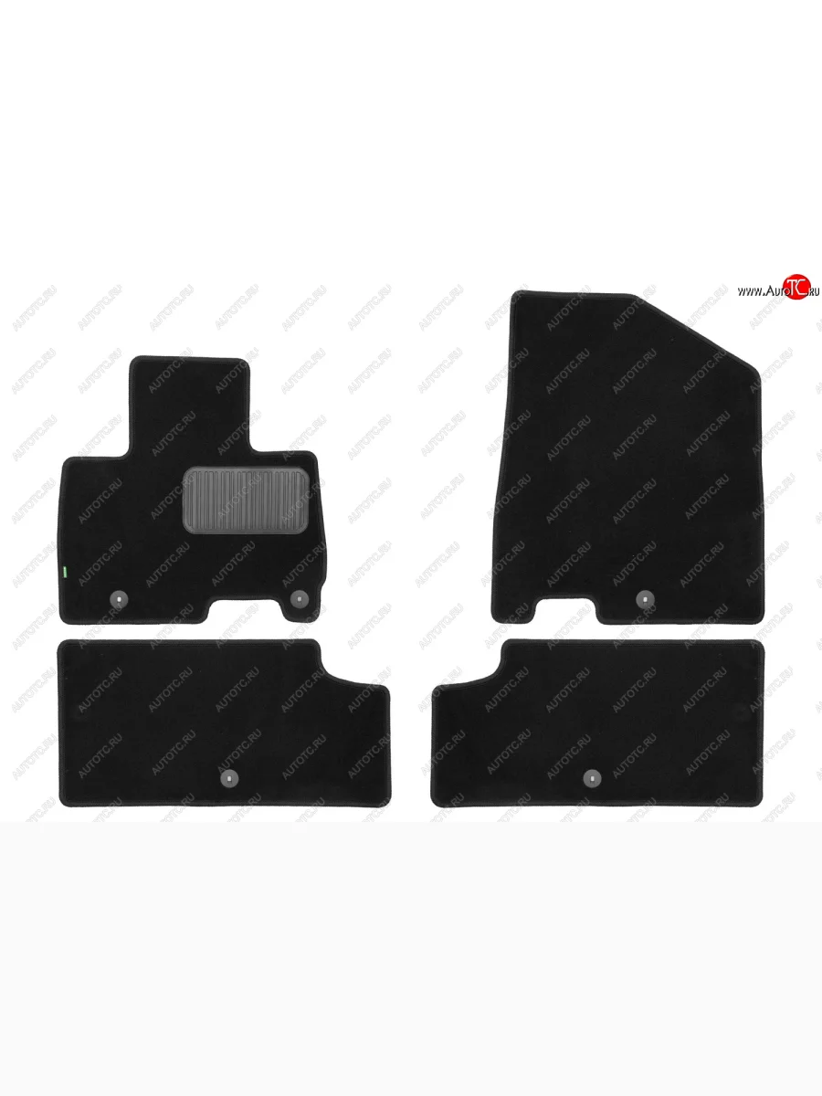 Комплект ковриков в салон (7 штук, чёрные, текстиль) Klever Standard KIA Carnival KA4 минивэн рестайлинг (2023-2025)  с доставкой в г. Керчь