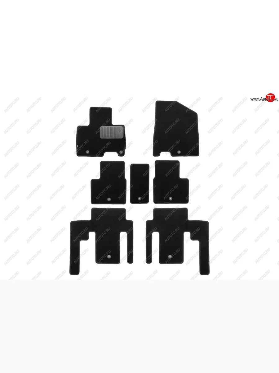 Комплект ковриков в салон (комплектация Prestige, чёрные, текстиль) Klever Standard KIA Carnival KA4 минивэн рестайлинг (2023-2025)  с доставкой в г. Керчь