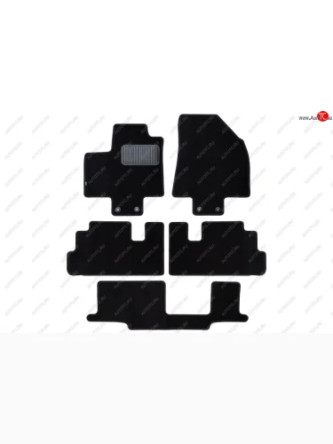 Комплект ковриков в салон (8 мест, чёрные, текстиль) Klever Standard Nissan Pathfinder R53 (2021-2025)