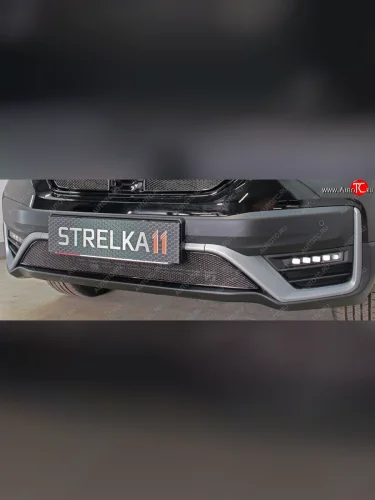 Защитная сетка радиатора в бампер (ячейка 4х10 мм, низ) Стрелка11 Премиум (черная) Honda CR-V RW,RT рестайлинг (2019-2022)