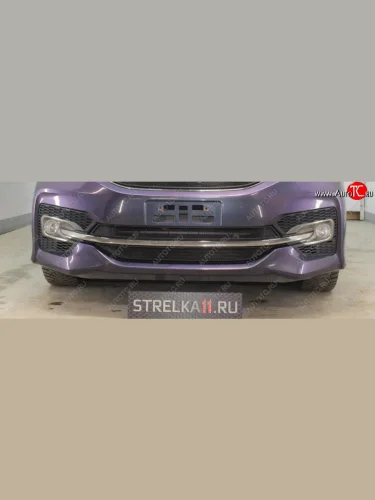 Защитная сетка радиатора в бампер (ячейка 3х7 мм, 2 части) Стрелка11 Стандарт (черная) Honda StepWagon 5 RP1,RP2, RP3, RP4 минивэн дорестайлинг (2015-2017)