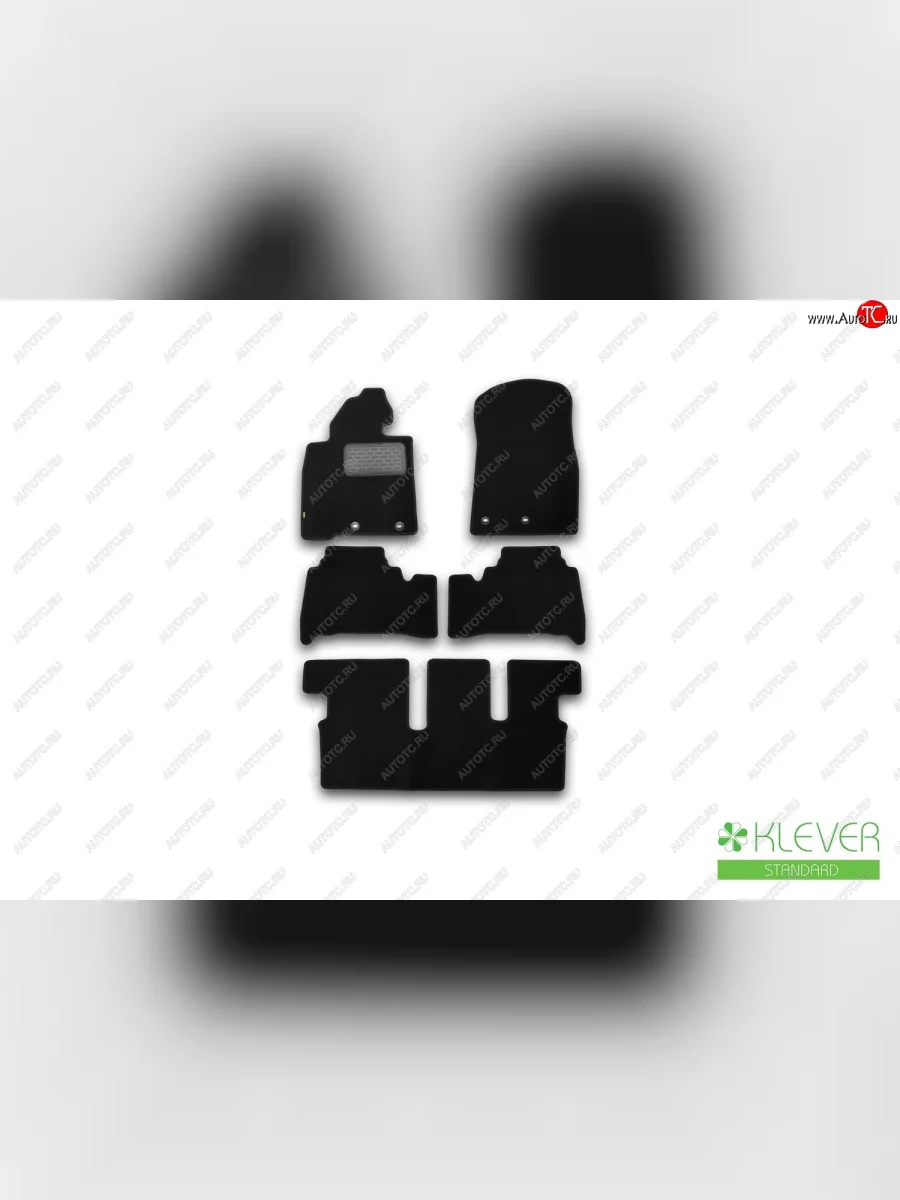 Комплект ковриков в салон (АКПП, 7 мест, чёрные, текстиль) Klever Standard Toyota Land Cruiser 200 1-ый рестайлинг (2012-2015)  в Самаре Самарской области