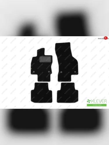 Комплект ковриков в салон (чёрные, текстиль) Klever Standard Volkswagen Passat ( B8,  B8.5) (2015-2025) седан дорестайлинг, седан рестайлинг