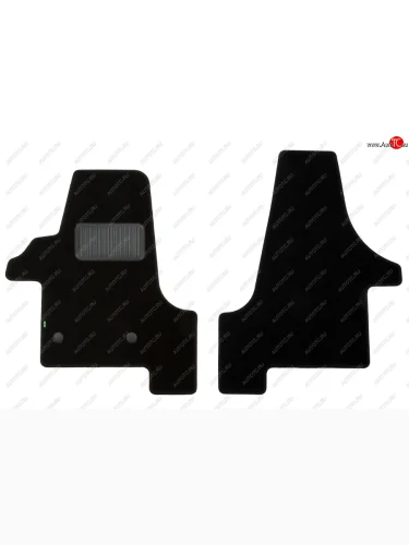 Комплект ковриков в салон (2 штуки, фургон, чёрные, текстиль) Klever Standard Volkswagen Transporter T5 дорестайлинг (2003-2009)